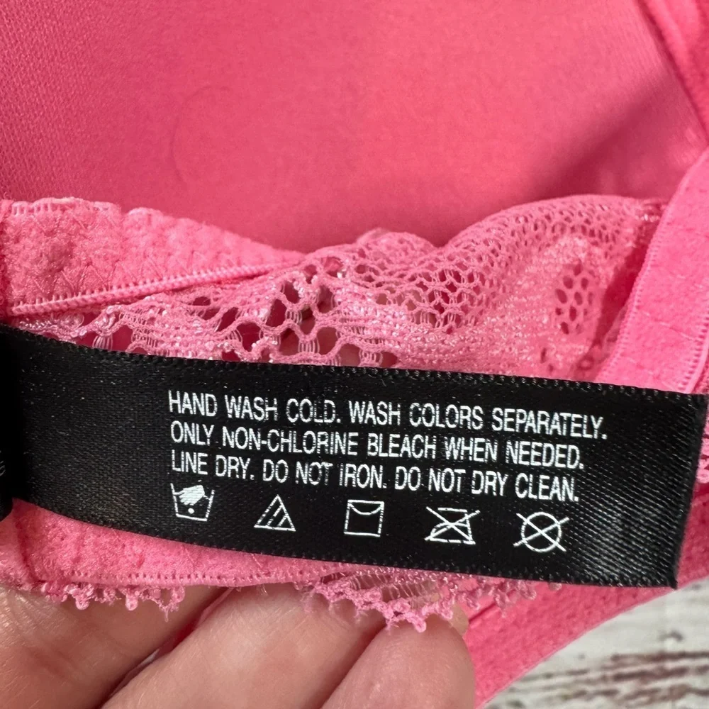 Natori Feathers Underwire Contour Plunge Bra Eletric Pink / hot pink 32D